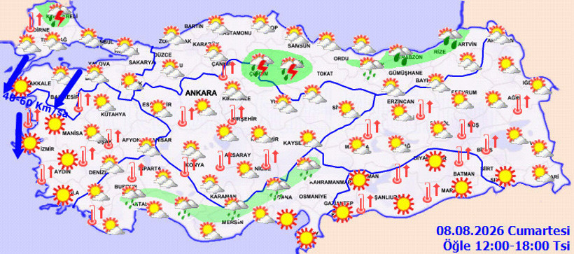 Meteoroloji'den kavurucu sıcak ve kuvvetli rüzgar uyarısı - Resim : 2