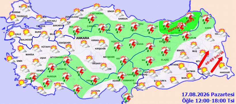 Meteoroloji’den iki uyarı: Sağanak ve kuvvetli rüzgar etkili olacak - Resim : 1