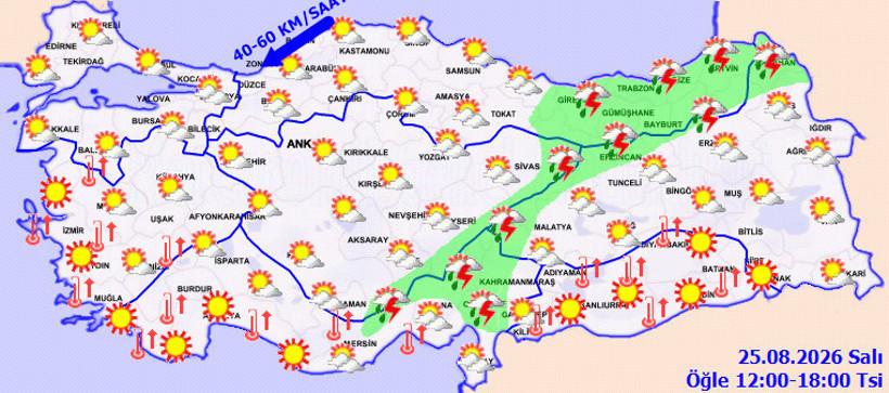 Yurdun bir bölümü kavrulacak, bir bölümü sağanağa teslim olacak - Resim : 1
