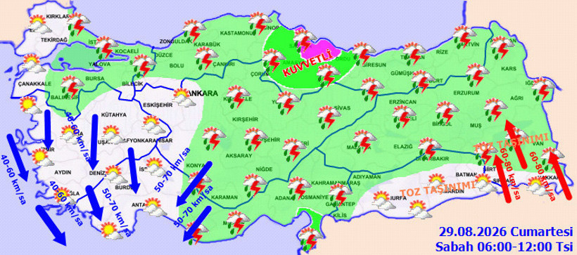 Meteoroloji yurdun büyük bir bölümünü uyardı: Sağanak tüm yurdu saracak - Resim : 1