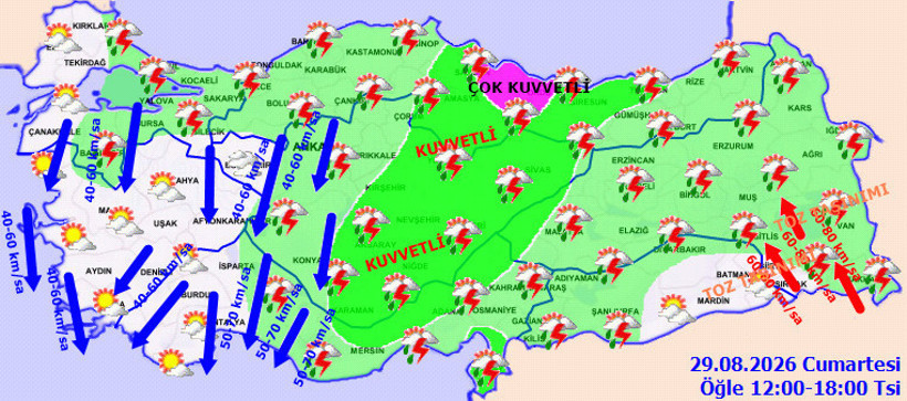 Meteoroloji yurdun büyük bir bölümünü uyardı: Sağanak tüm yurdu saracak - Resim : 2