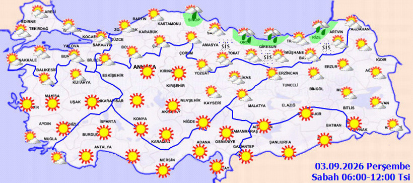 Meteoroloji iki b&ouml;lgeyi uyardı: Sıcaklıklar normalin &uuml;zerinde seyredecek - Resim : 1