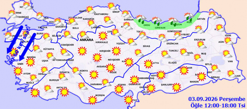 Meteoroloji iki b&ouml;lgeyi uyardı: Sıcaklıklar normalin &uuml;zerinde seyredecek - Resim : 2