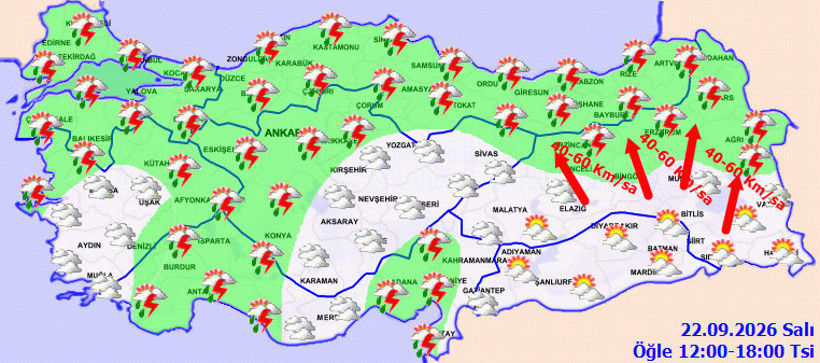 Meteoroloji'den kuvvetli yağış ve rüzgar uyarısı - Resim : 1