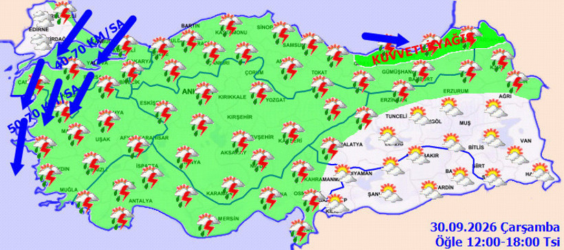 T&uuml;rkiye yağmura teslim olacak: Sağanak ve fırtına yurdu saracak - Resim : 1