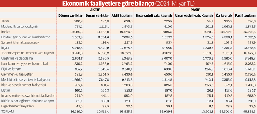 Türk reel sektörünün büyüklüğü 95,8 trilyon - Resim : 1