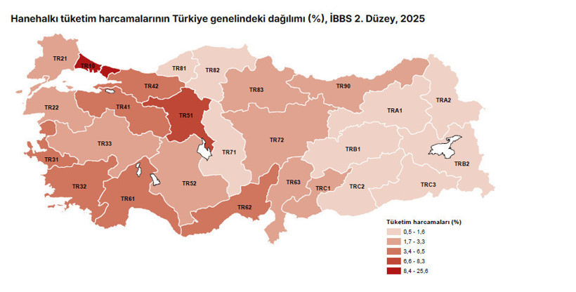 T&uuml;rkiye'nin harcama haritası a&ccedil;ıklandı: T&uuml;ketimin d&ouml;rtte biri İstanbul'da - Resim : 3