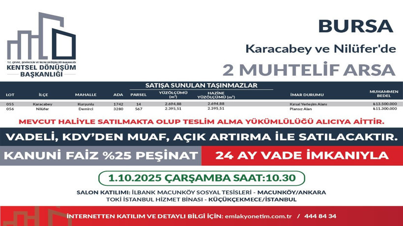 449 arsa ihaleye çıkıyor, satın alan KDV ödemeyecek - Resim: 10