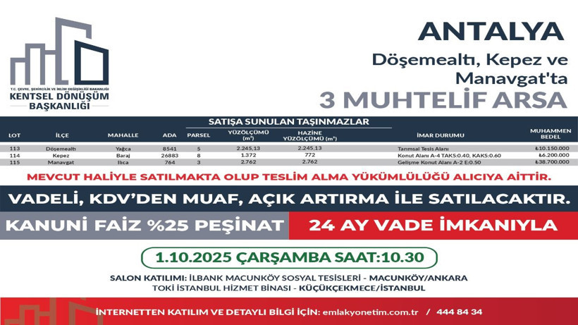449 arsa ihaleye çıkıyor, satın alan KDV ödemeyecek - Resim: 15