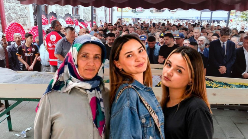 Giresun'da boğulan anne ve iki kızı son yolculuğuna uğurlandı - Resim: 1