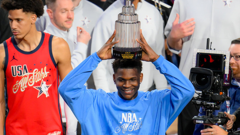 75. NBA All-Star ma&ccedil;larının kazananı USA Stars oldu: MVP &ouml;d&uuml;l&uuml; Anthony Edwards'ın - Resim : 1