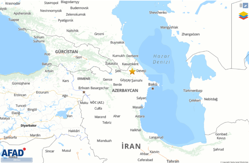 Azerbaycan'da 4.8 büyüklüğünde deprem! - Resim : 1