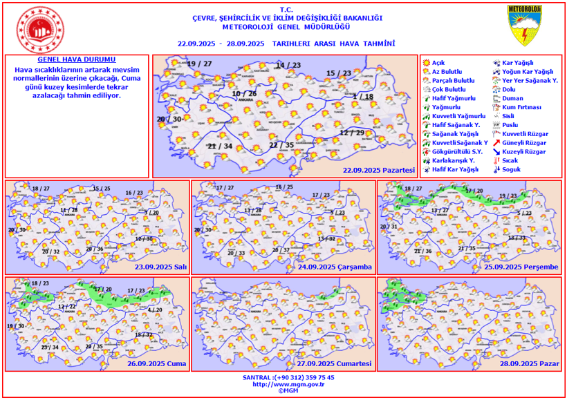 Meteoroloji gün vererek uyardı! Marmara'da yağış bekleniyor | 22 EYLÜL HAVA DURUMU - Resim : 1
